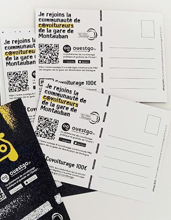 Des cartes postales pour inviter à covoiturer