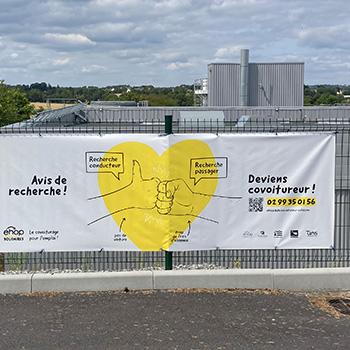 Banderole de communication en entreprise pour le covoiturage éhop solidaires