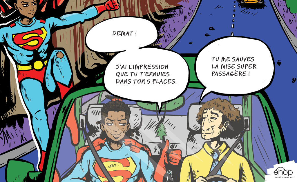 Super Passagère vient sauver la mise d'un conducteur bien seul dans sa voiture