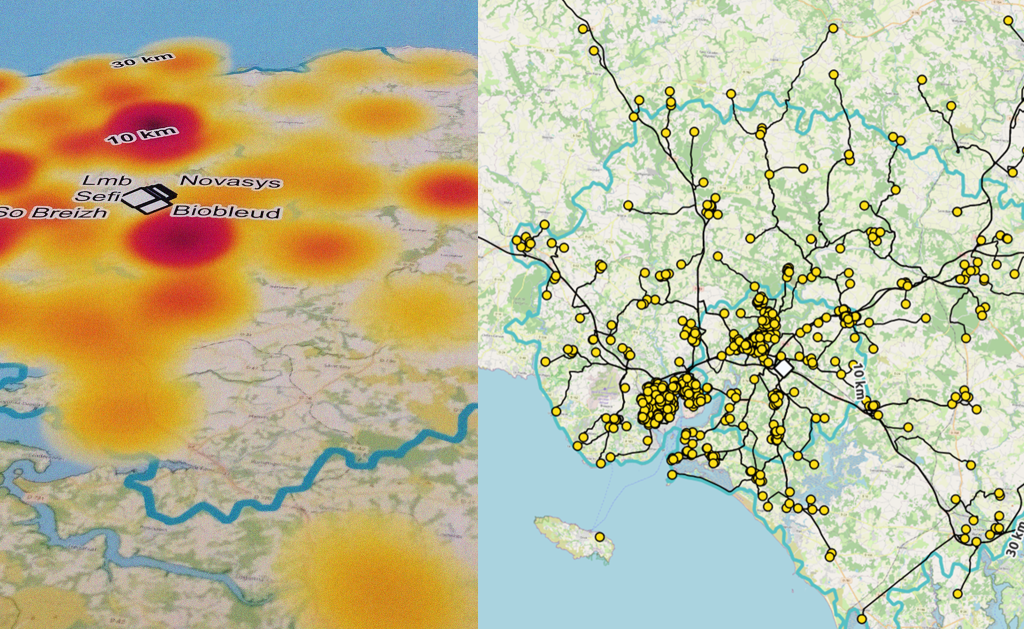 Cartographie du potentiel de covoiturage d'une zone d'activité