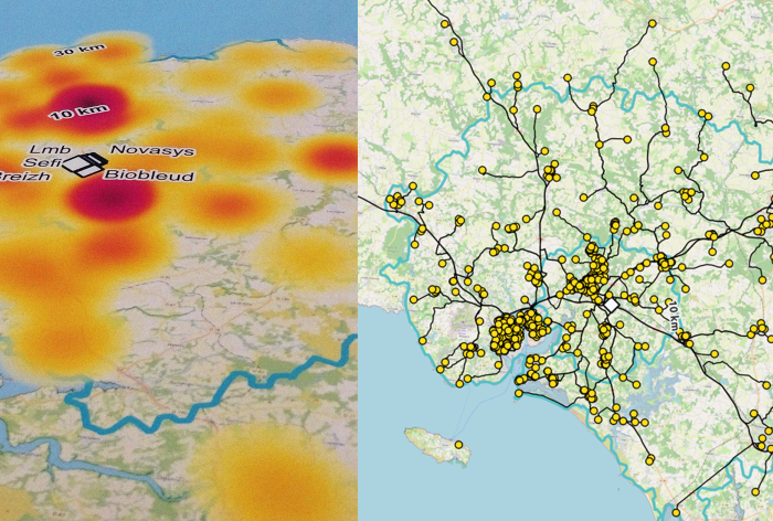 Cartographie du potentiel de covoiturage d'une zone d'activité